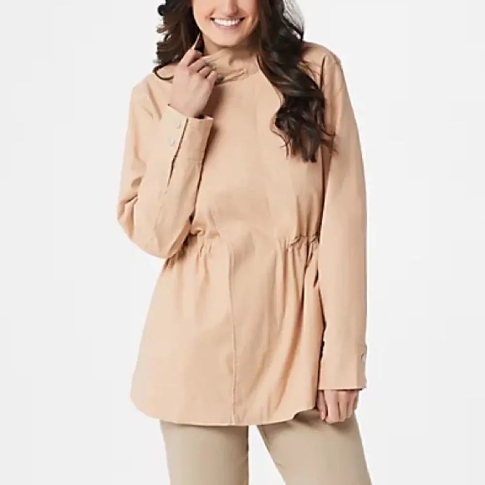 Martha Stewart Stretch Canvas Zip Front Anorak Jacket